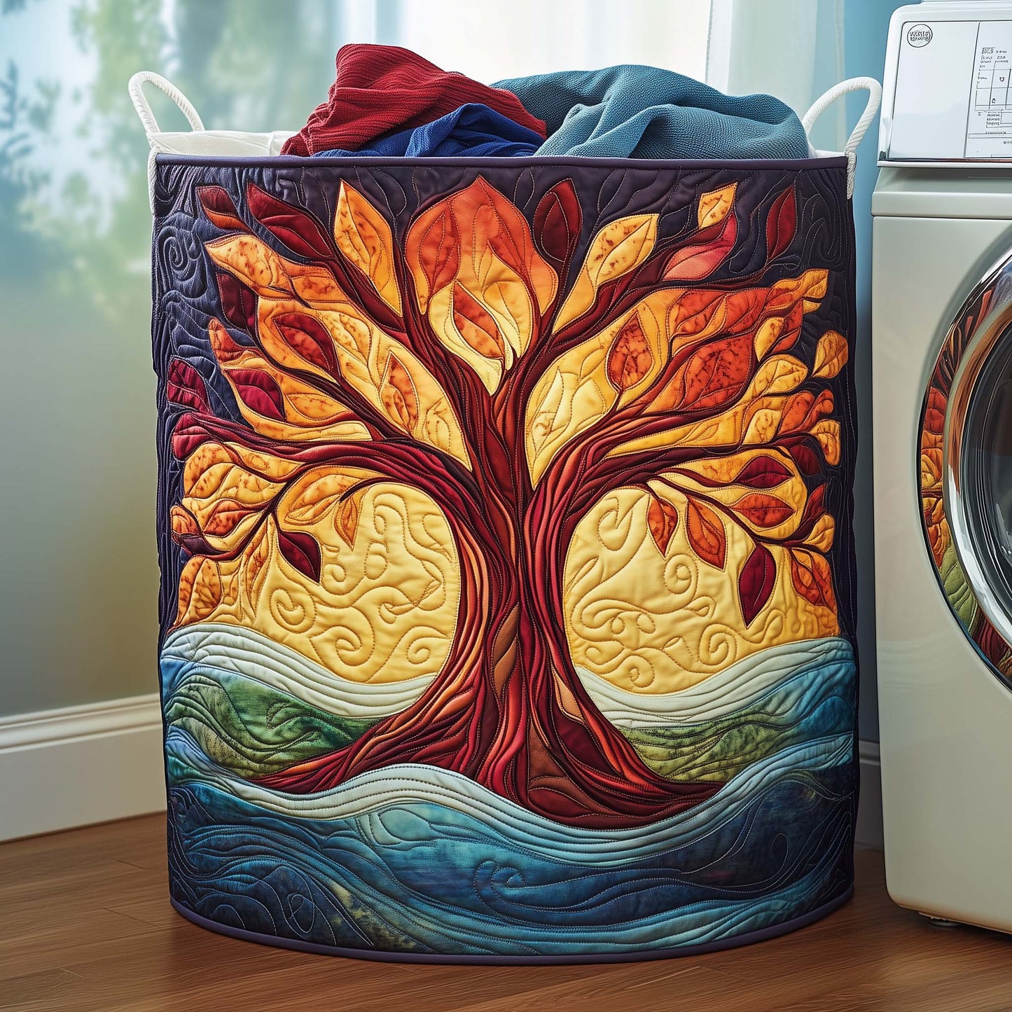 Ancient Celtic Tree of Life Quilted Laundry Basket GFTOYC1133
