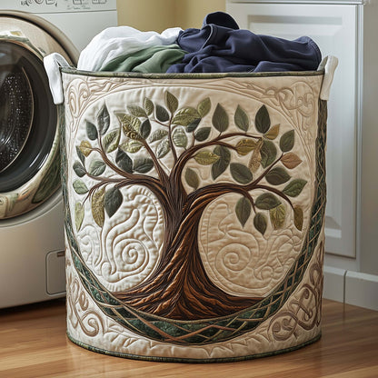 Ancient Celtic Tree of Life Quilted Laundry Basket GFTOYC1134