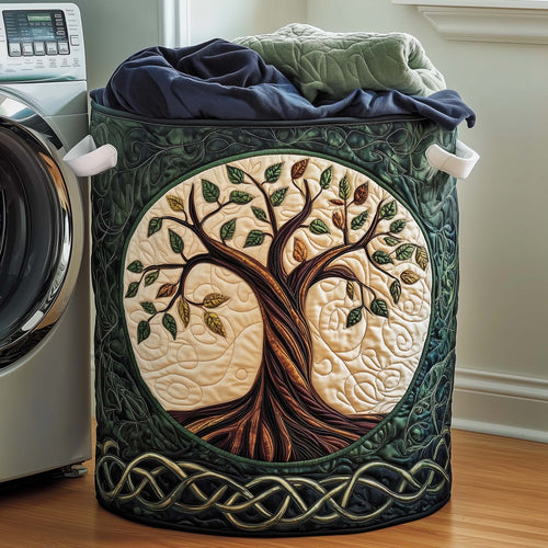 Ancient Celtic Tree of Life Quilted Laundry Basket GFTOYC1135