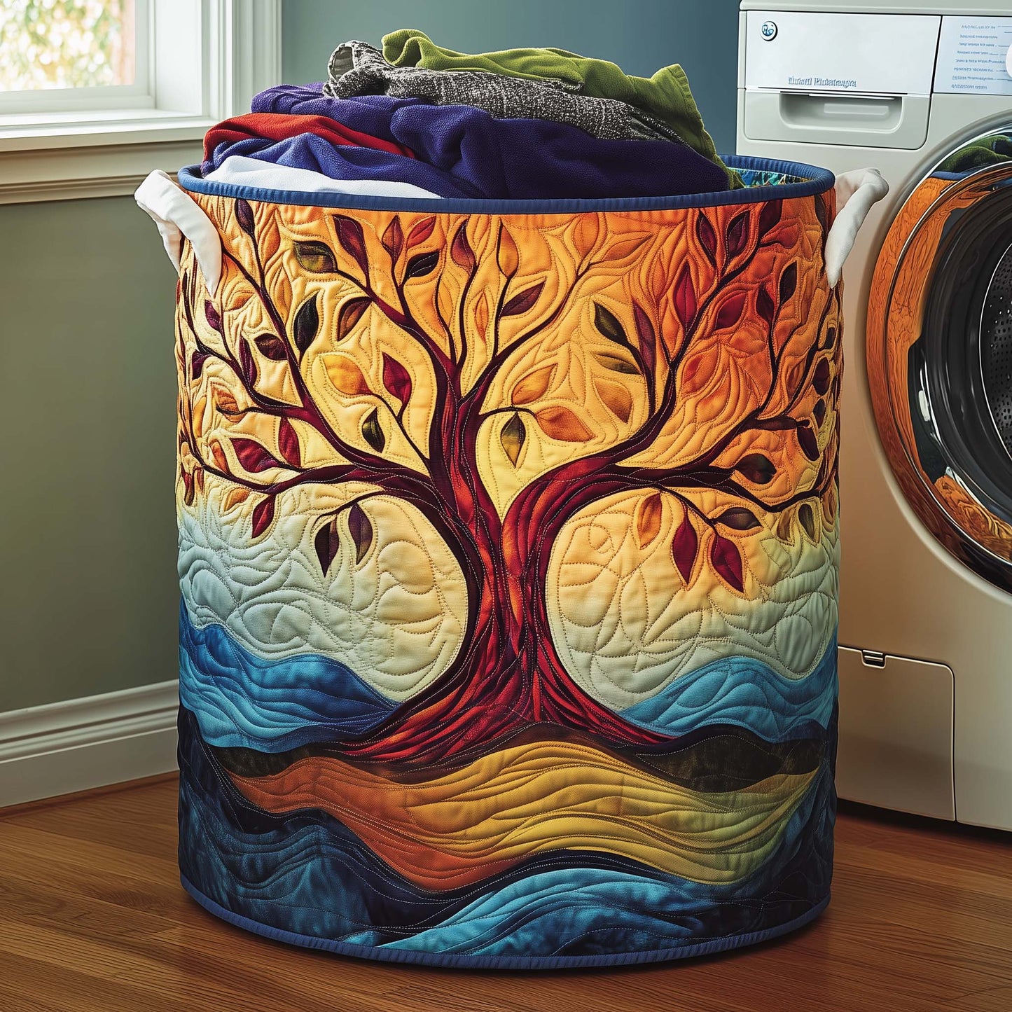Ancient Celtic Tree of Life Quilted Laundry Basket GFTOYC1139
