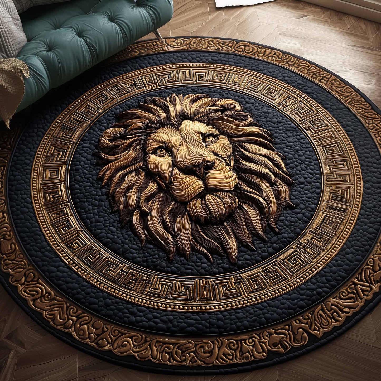 Majestic Lion Quilted Round Mat GFTOYC1142