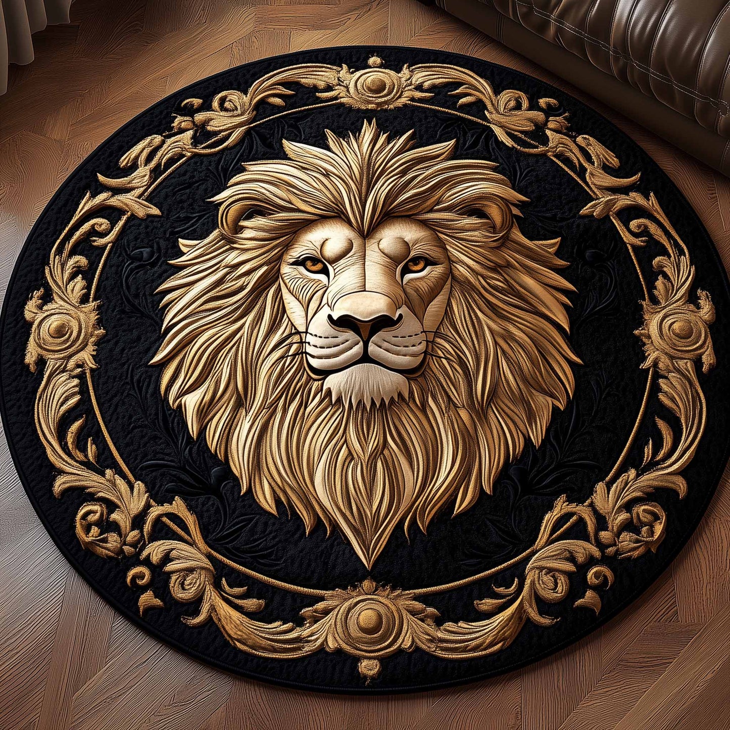 Majestic Lion Quilted Round Mat GFTOYC1143