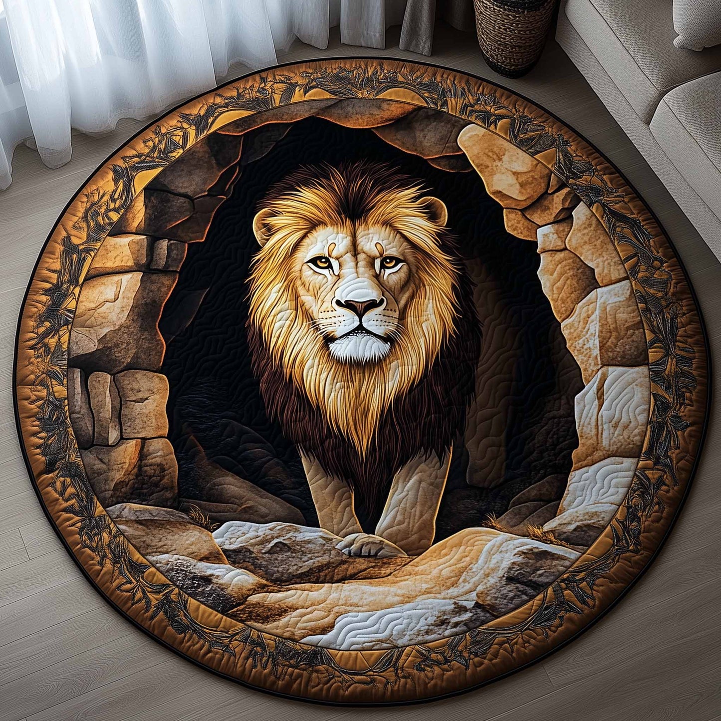 Majestic Lion Quilted Round Mat GFTOYC1148