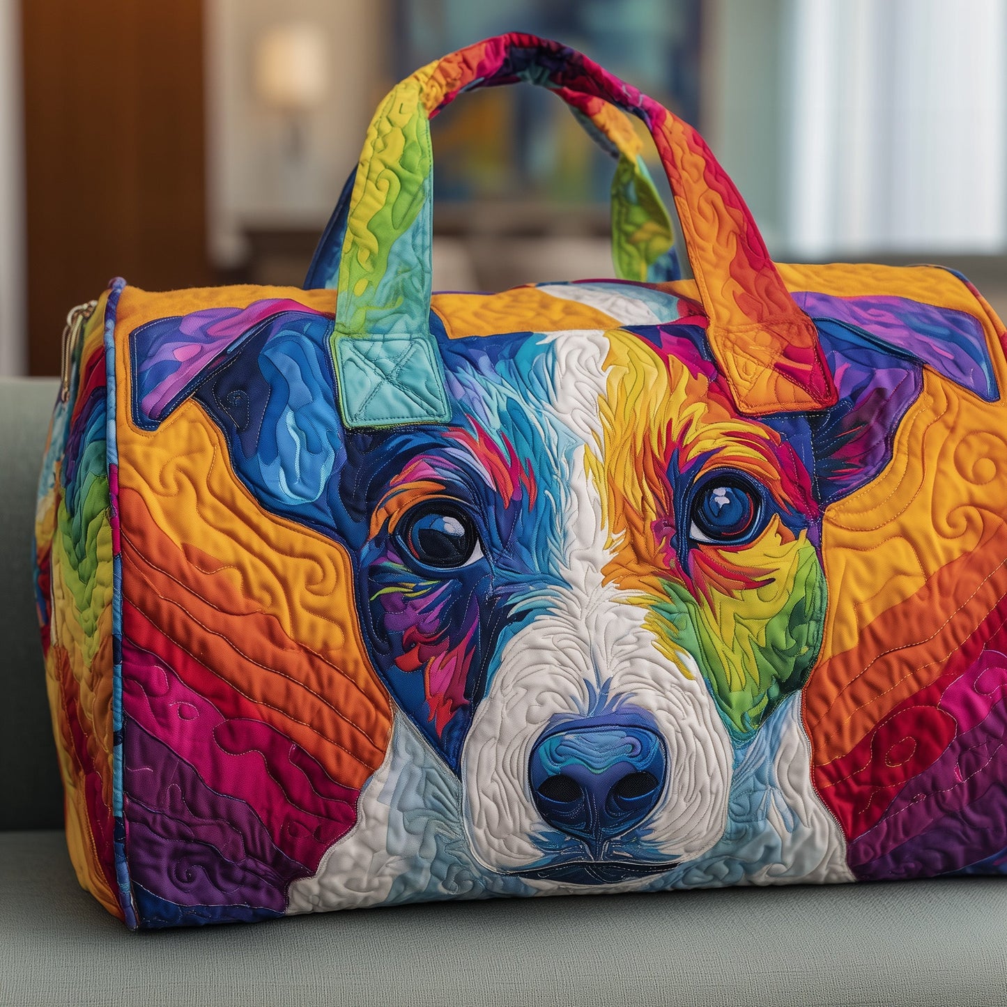 Colorful Jack Russell Quilted Duffle Bag GFTOYC115