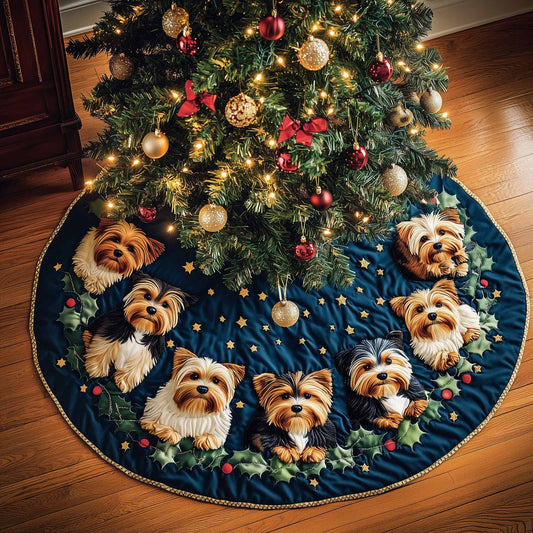 Festive Terrier Quilted Tree Skirt GFTOYC1160