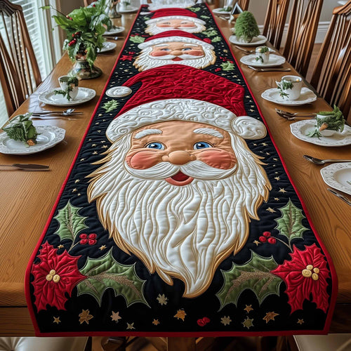 Poinsettia Claus Quilted Table Runner GFTOYC1165