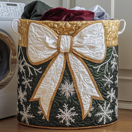 Festive Ribbon Quilted Laundry Basket GFTOYC1181