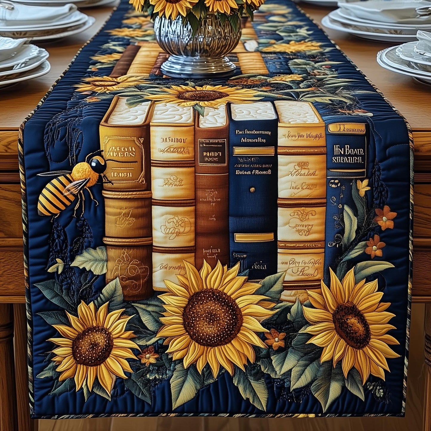 Book Bloom Quilted Table Runner GFTOYC1187