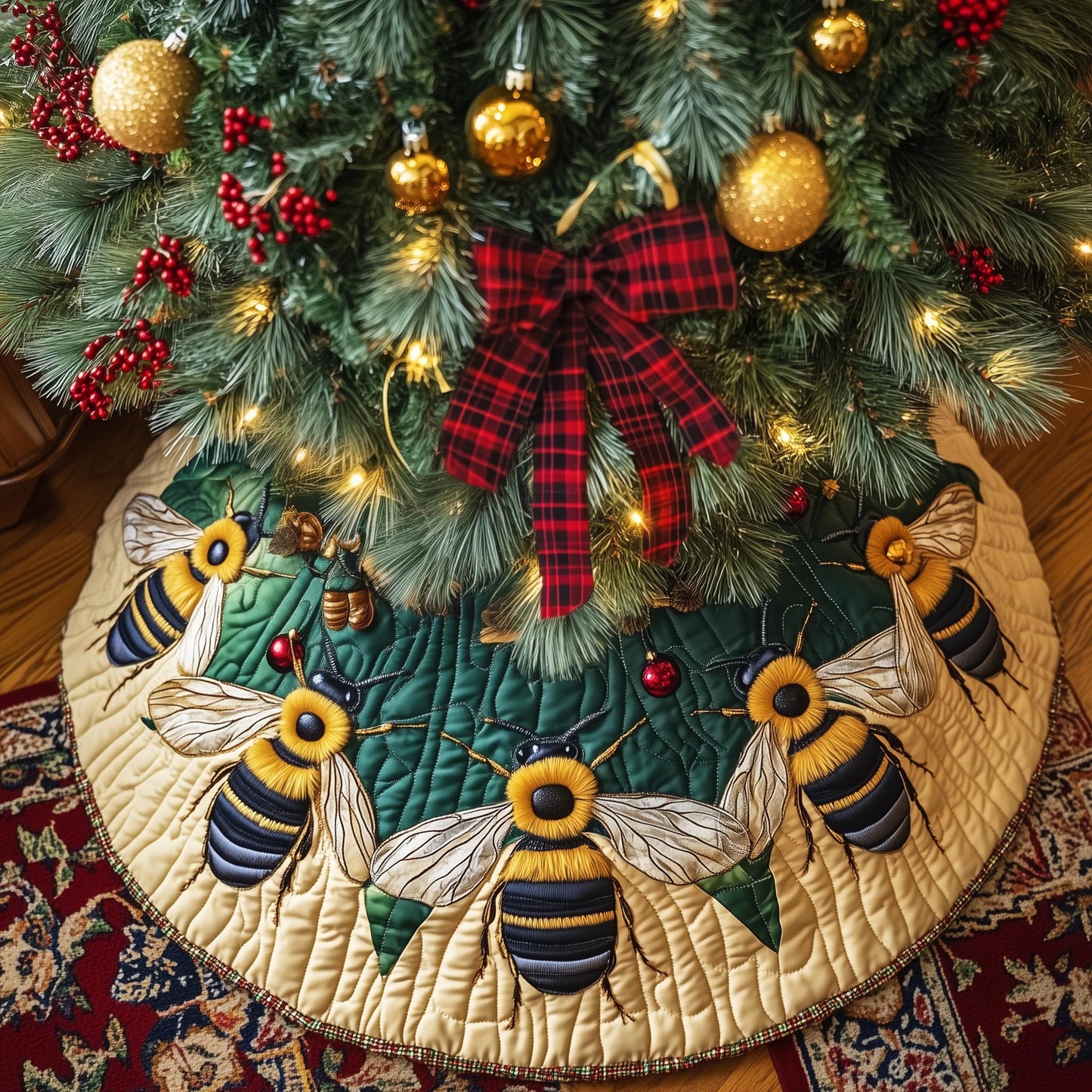 Bee Dream Quilted Tree Skirt GFTOYC1196