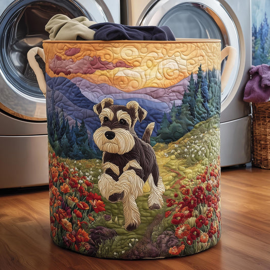 Adorable Schnauzer Quilted Laundry Basket GFTOYC1204