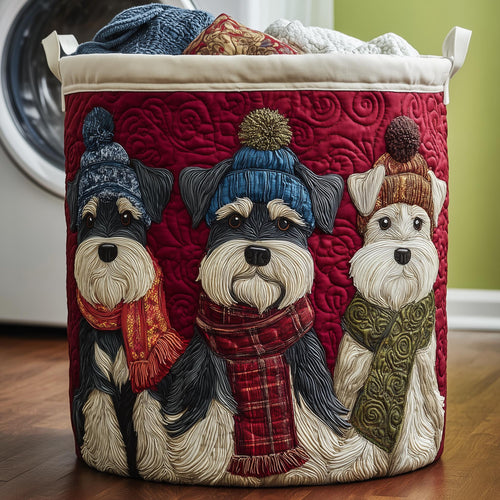 Adorable Schnauzer Quilted Laundry Basket GFTOYC1206