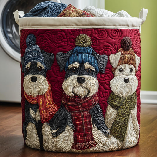 Adorable Schnauzer Quilted Laundry Basket GFTOYC1206