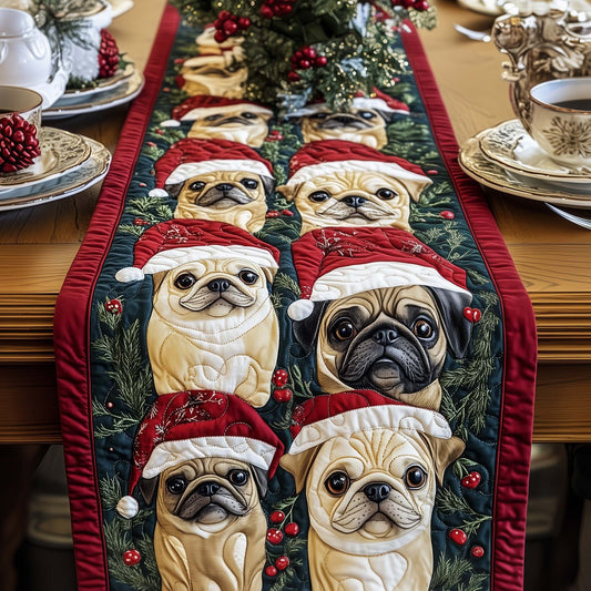 Jolly Pugs Quilted Table Runner GFTOYC1236