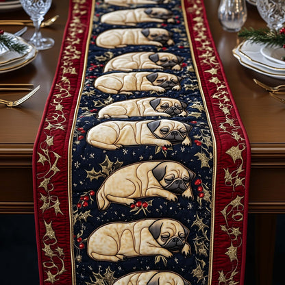 Jolly Pugs Quilted Table Runner GFTOYC1239