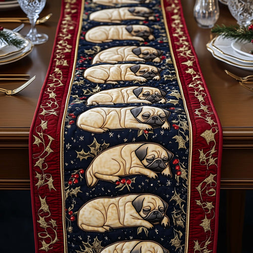 Jolly Pugs Quilted Table Runner GFTOYC1239