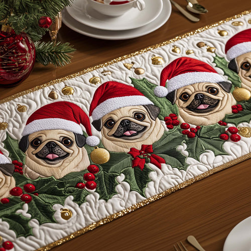 Jolly Pugs Quilted Table Runner GFTOYC1240