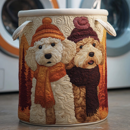 Autumn Poodle Quilted Laundry Basket GFTOYC124