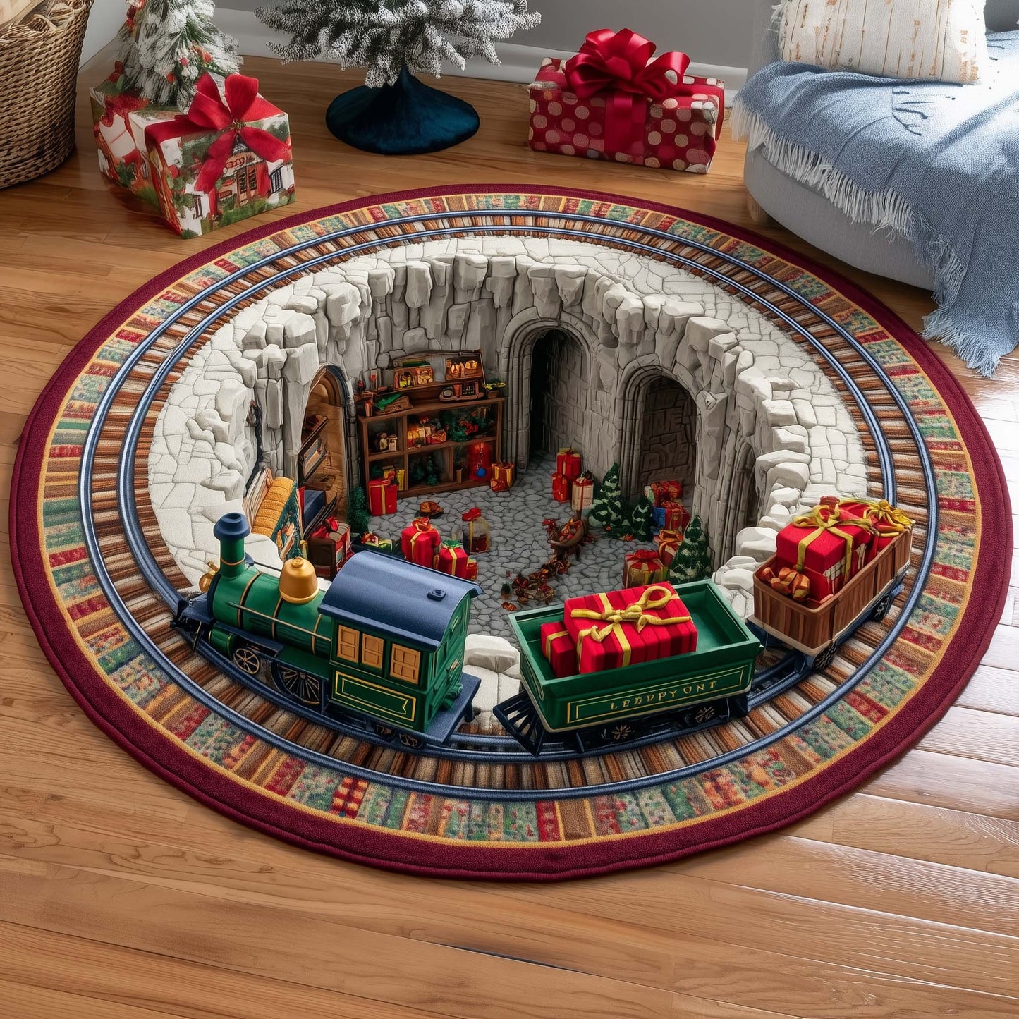 Twilight Bridge Journey Quilted Round Mat GFTOYC1259