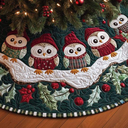 Winter Night Owls Quilted Tree Skirt GFTOYC1270