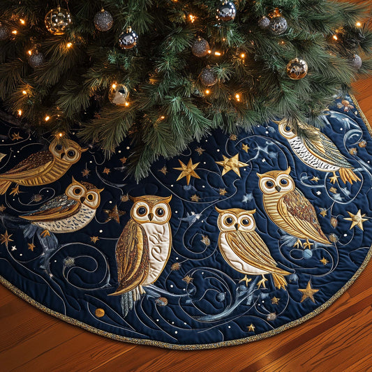 Winter Night Owls Quilted Tree Skirt GFTOYC1271