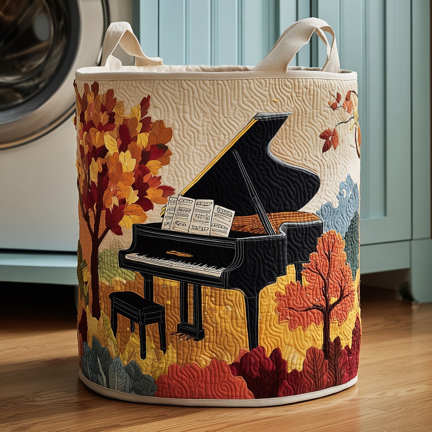 Autumn Piano Quilted Laundry Basket GFTOYC129
