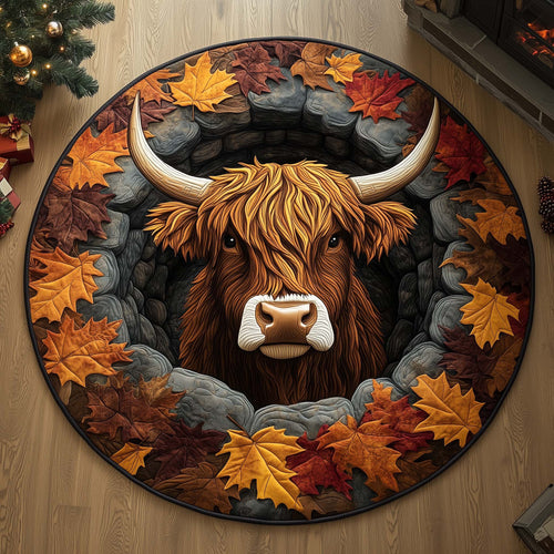 Highland Cow Quilted Round Mat GFTOYC1310