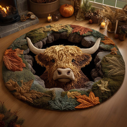 Highland Cow Quilted Round Mat GFTOYC1311