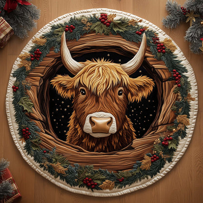 Highland Cow Quilted Round Mat GFTOYC1312