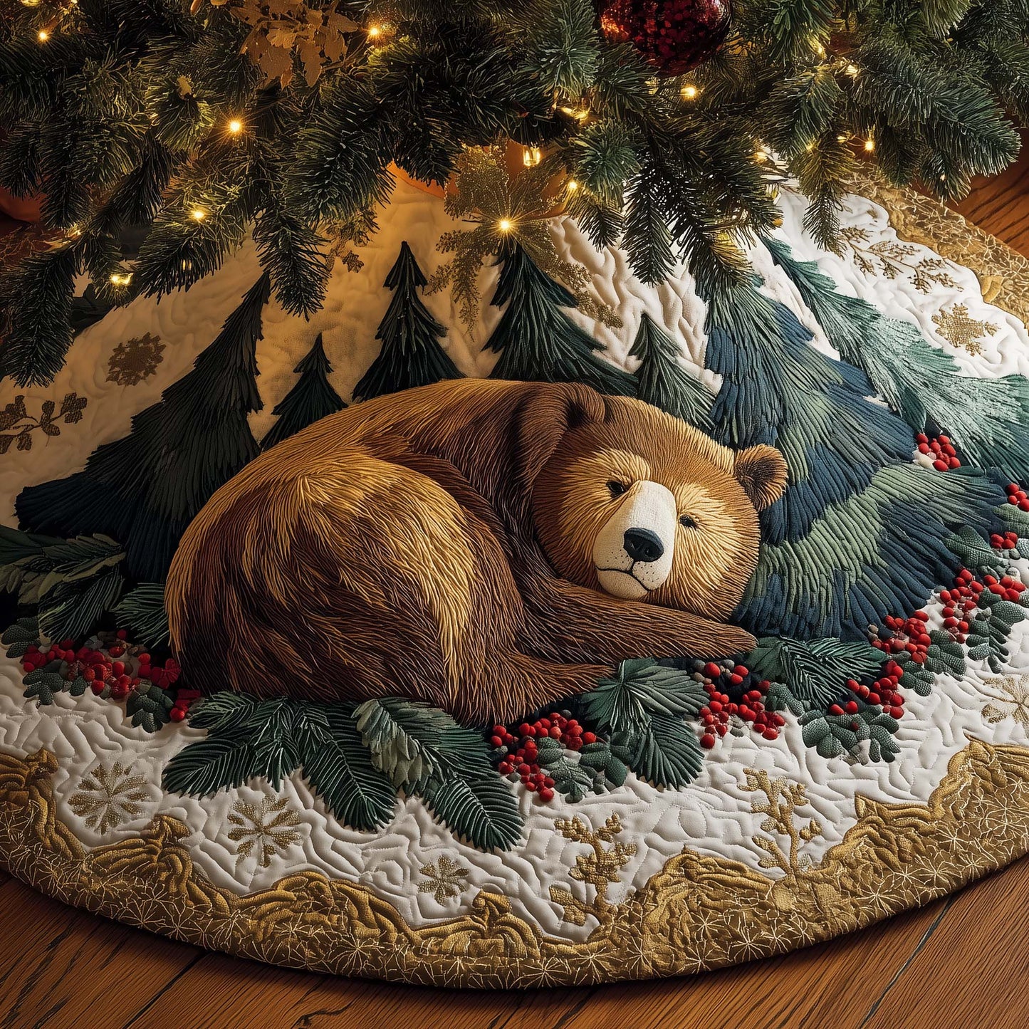 Cozy Bear Quilted Tree Skirt GFTOYC1318