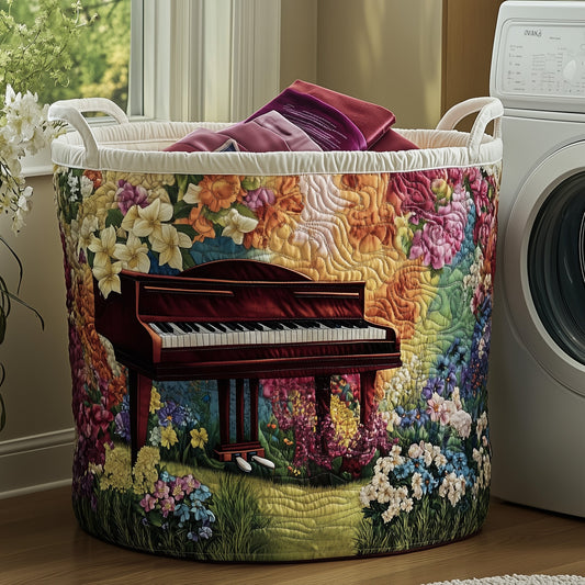 Flowers Piano Quilted Laundry Basket GFTOYC131