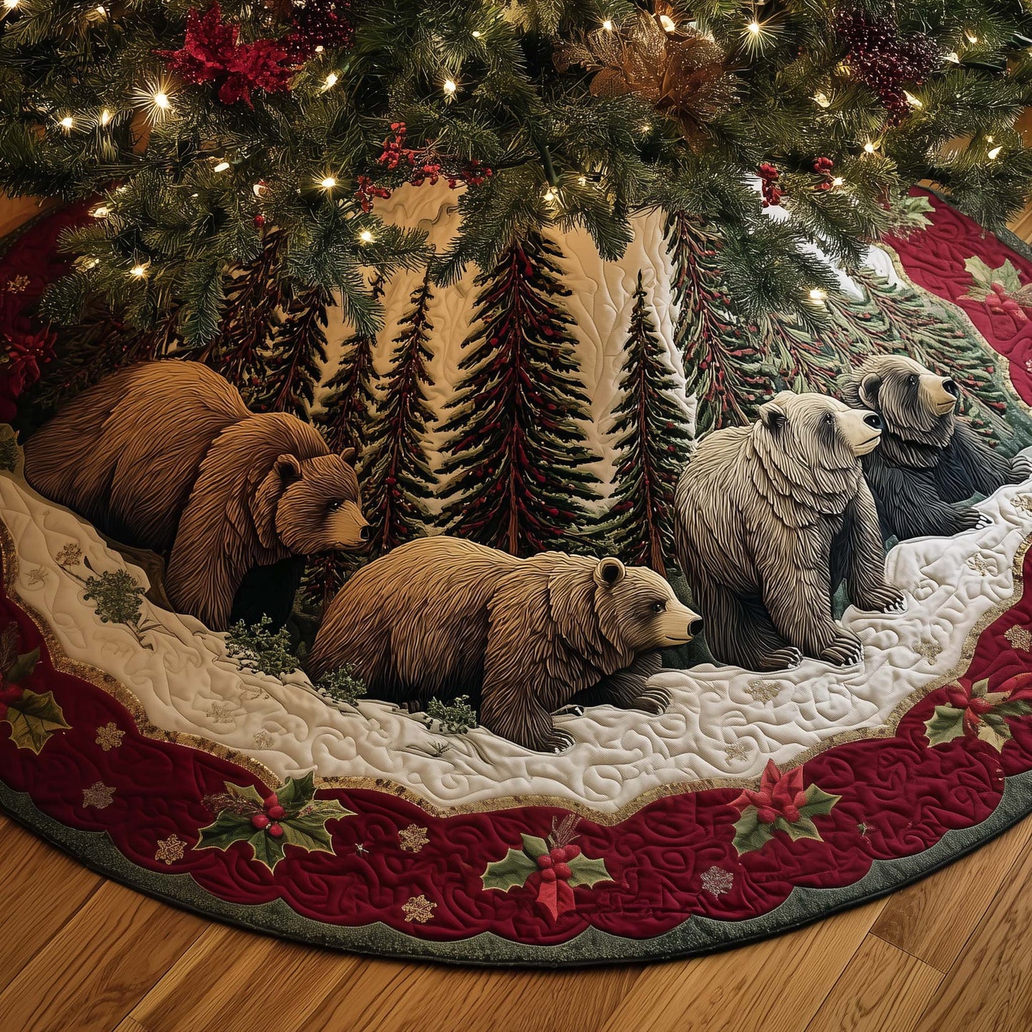 Cozy Bear Quilted Tree Skirt GFTOYC1320
