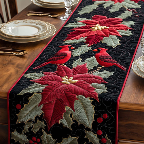 Cardinal Poinsettia Quilted Table Runner GFTOYC1330