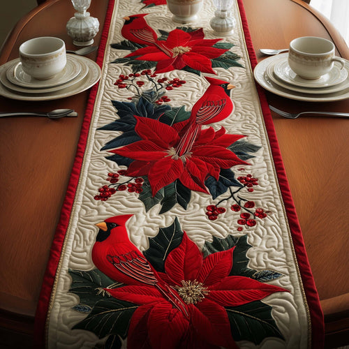 Cardinal Poinsettia Quilted Table Runner GFTOYC1331