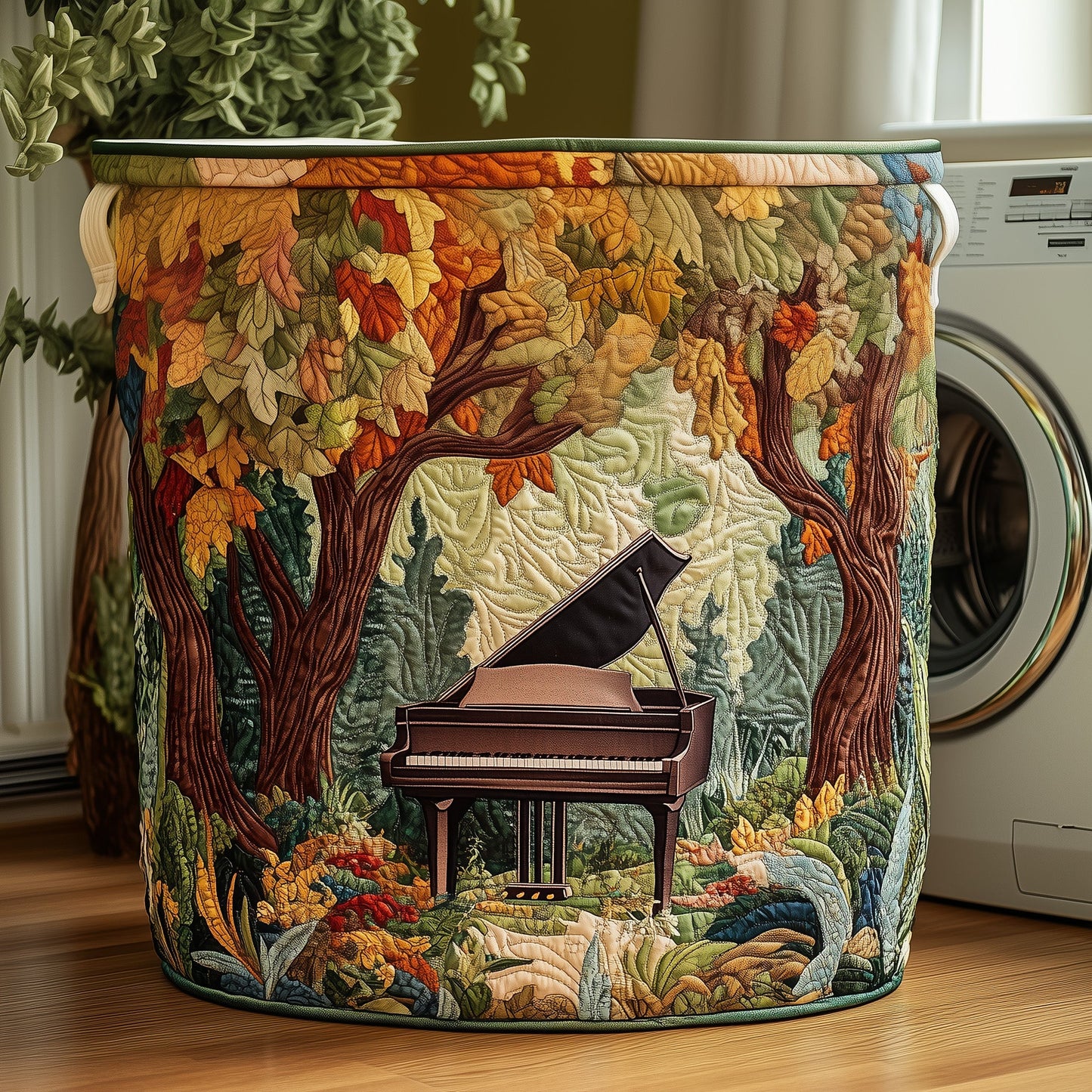 Forest Piano Quilted Laundry Basket GFTOYC133