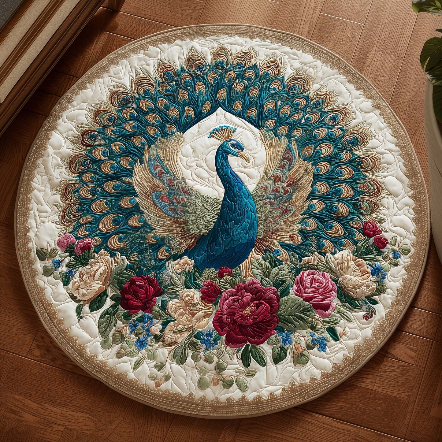Majestic Feathers Quilted Round Mat GFTOYC1344