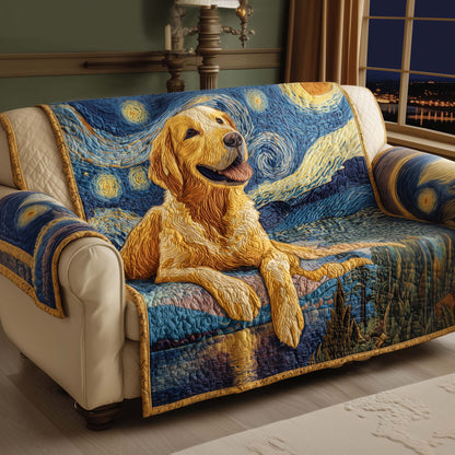 Starry Golden Retriever Quilted Sofa Cover GFTOYC1363