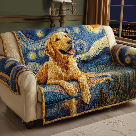 Starry Golden Retriever Quilted Sofa Cover GFTOYC1363