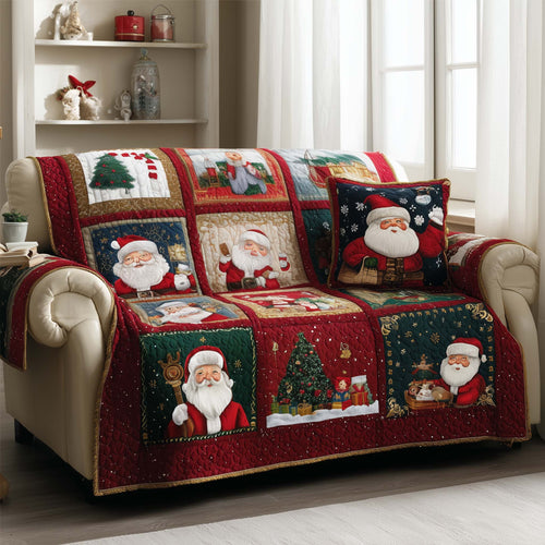 Santa Bliss Quilted Sofa Cover GFTOYC1386