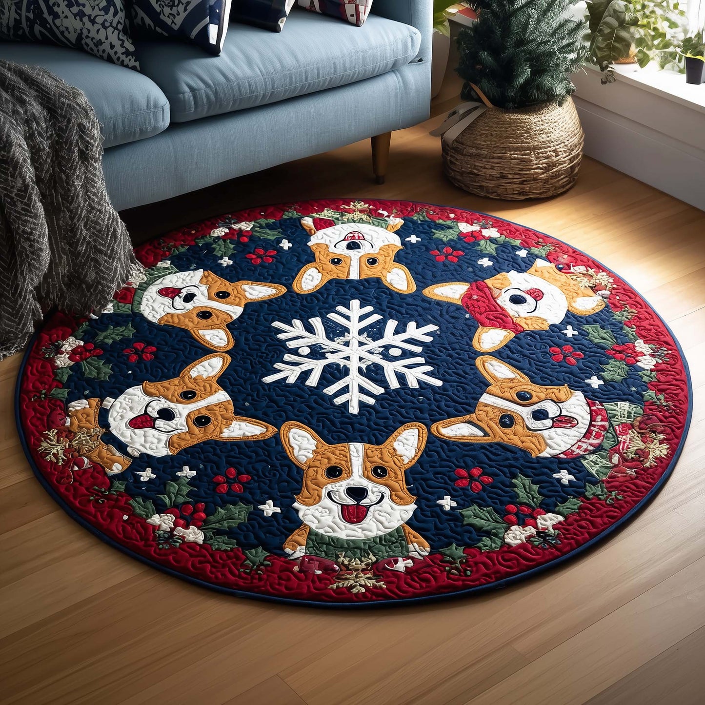 Corgi Charm Quilted Round Mat GFTOYC1400