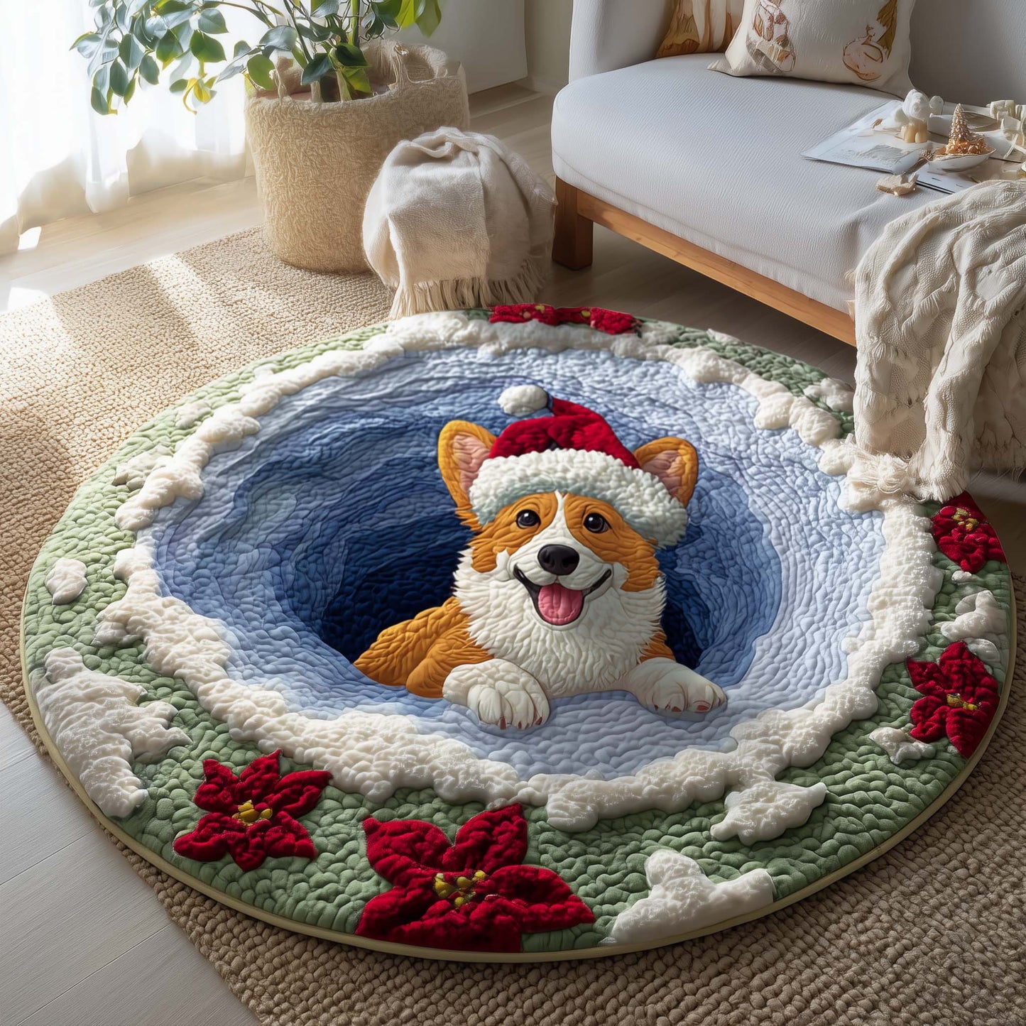 Corgi Charm Quilted Round Mat GFTOYC1404