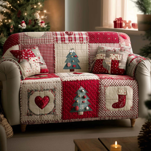 Christmas Patchwork Quilted Sofa Cover GFTOYC1407