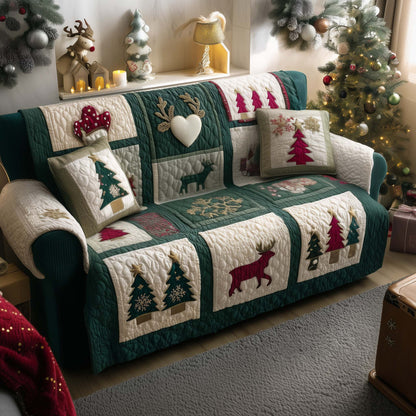 Christmas Patchwork Quilted Sofa Cover GFTOYC1409