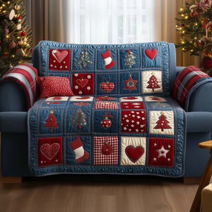 Christmas Patchwork Quilted Sofa Cover GFTOYC1412