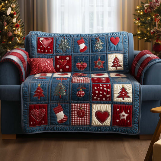 Christmas Patchwork Quilted Sofa Cover GFTOYC1412