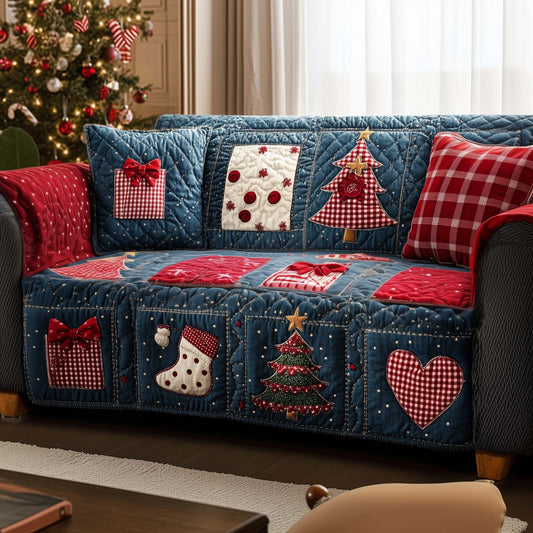 Christmas Patchwork Quilted Sofa Cover GFTOYC1413