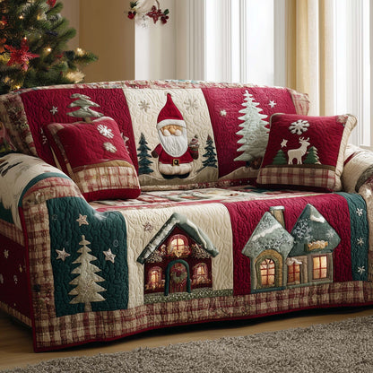 Christmas Patchwork Quilted Sofa Cover GFTOYC1416