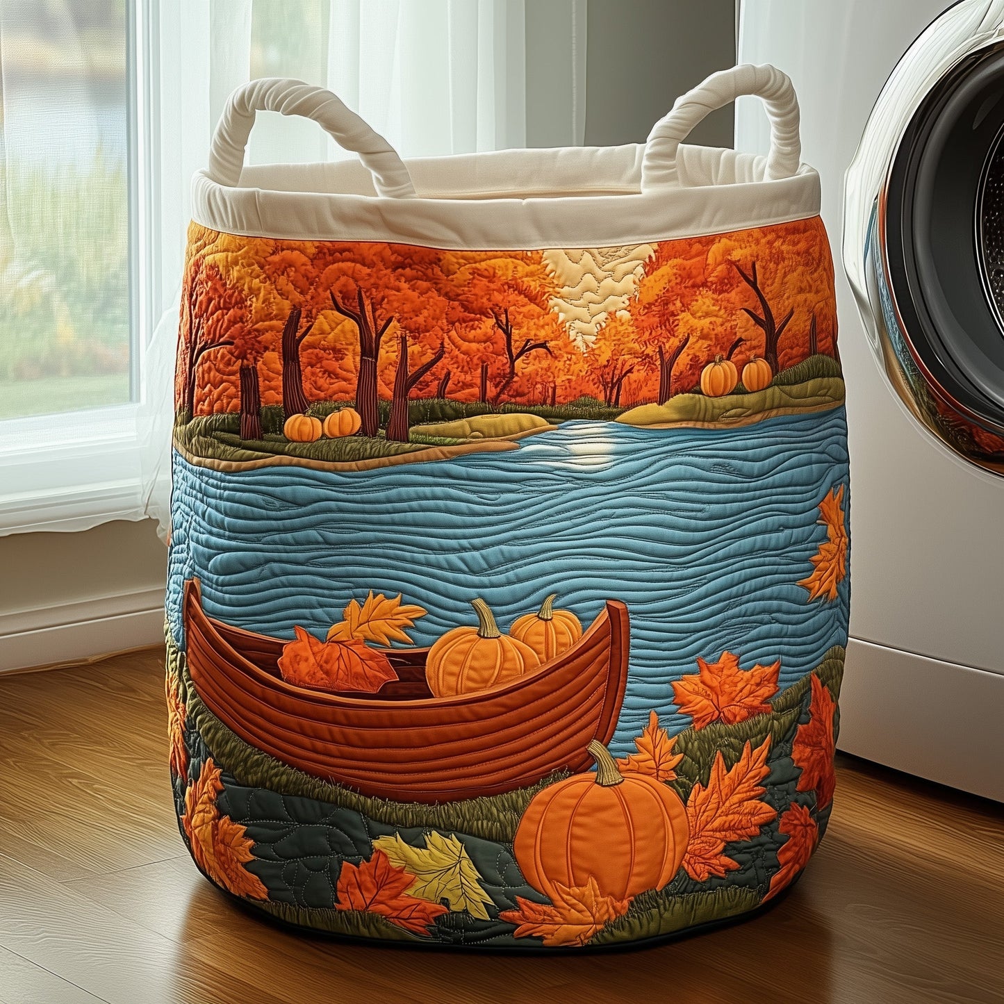 Autumn Pumpkin Quilted Laundry Basket GFTOYC142