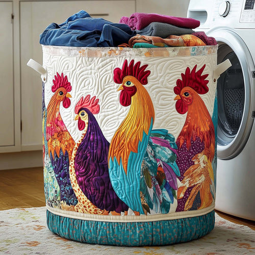 Whimsical Chicken Quilted Laundry Basket GFTOYC1420