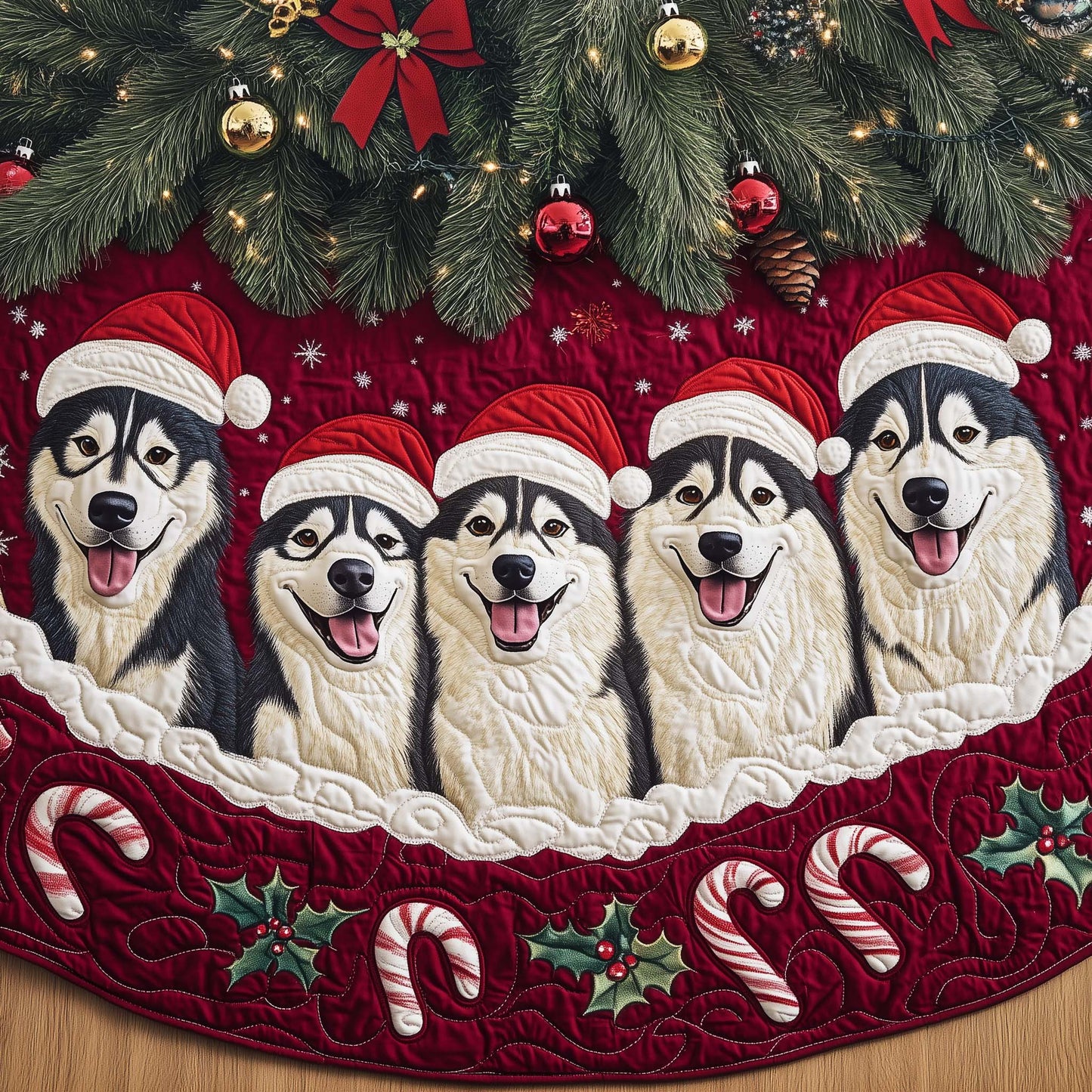 Husky Charm Quilted Tree Skirt GFTOYC1443