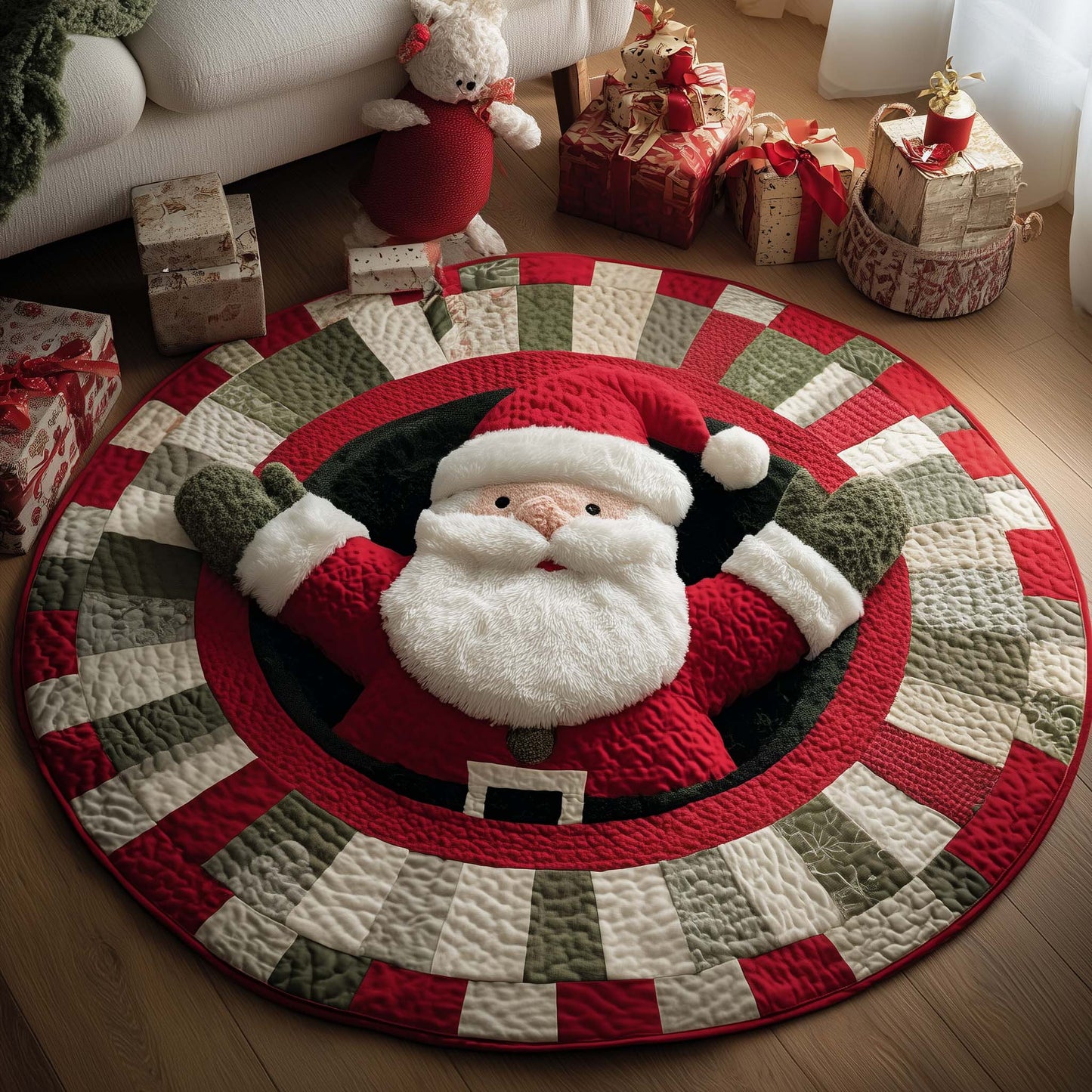 Santa Charm Quilted Round Mat GFTOYC1446